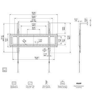 SyncMount - Support Mural Fixe pour Téléviseur, Pour Écran de 37" à 90", Poid Maximum 175lb - Simple Boutique