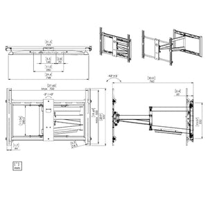 SyncMount - Support Mural à Mouvement Complet pour Téléviseur à Double Tige, Pour Écran de 55" à 90" - Simple Boutique