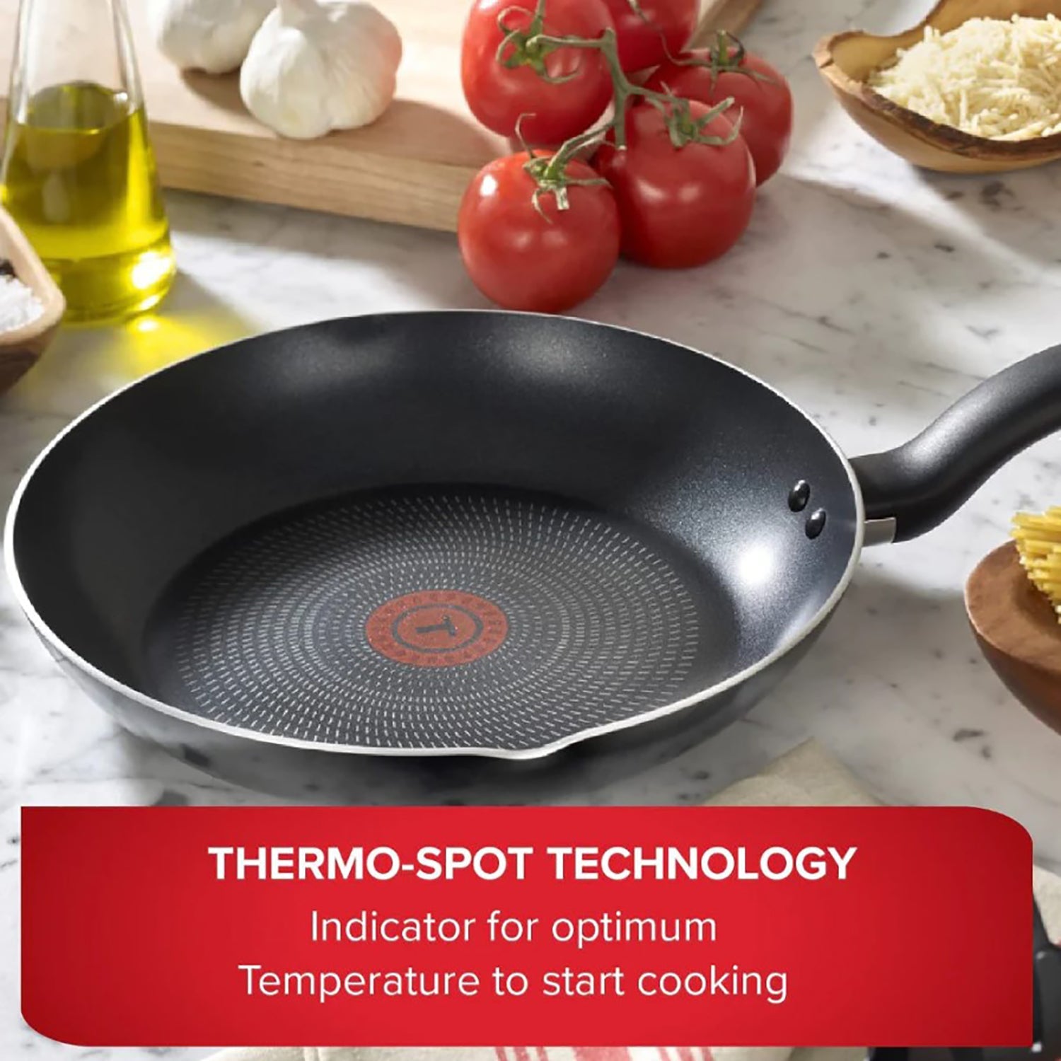 T-Fal - Ensemble de 2 Poêles en Aluminium, Surface Antiadhésive, Technologie Thermo-Spot - Simple Boutique