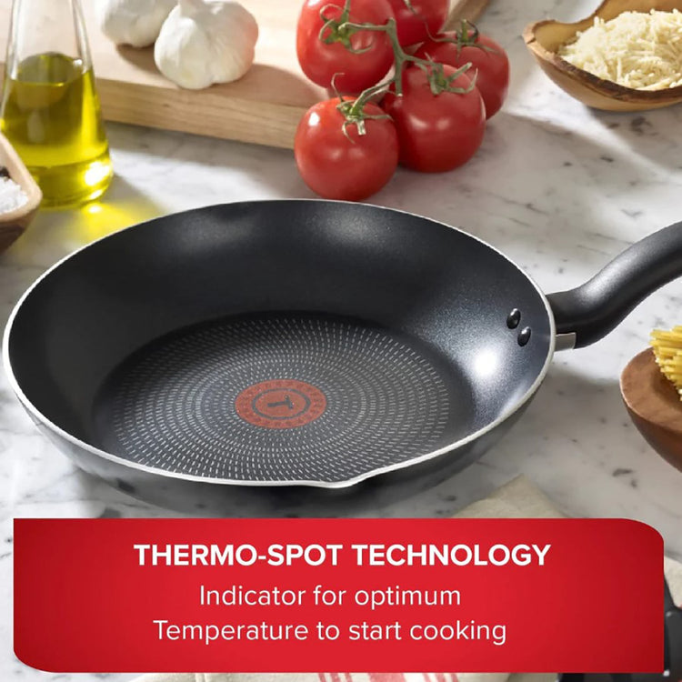 T-Fal - Ensemble de 2 Poêles en Aluminium, Surface Antiadhésive, Technologie Thermo-Spot - Simple Boutique