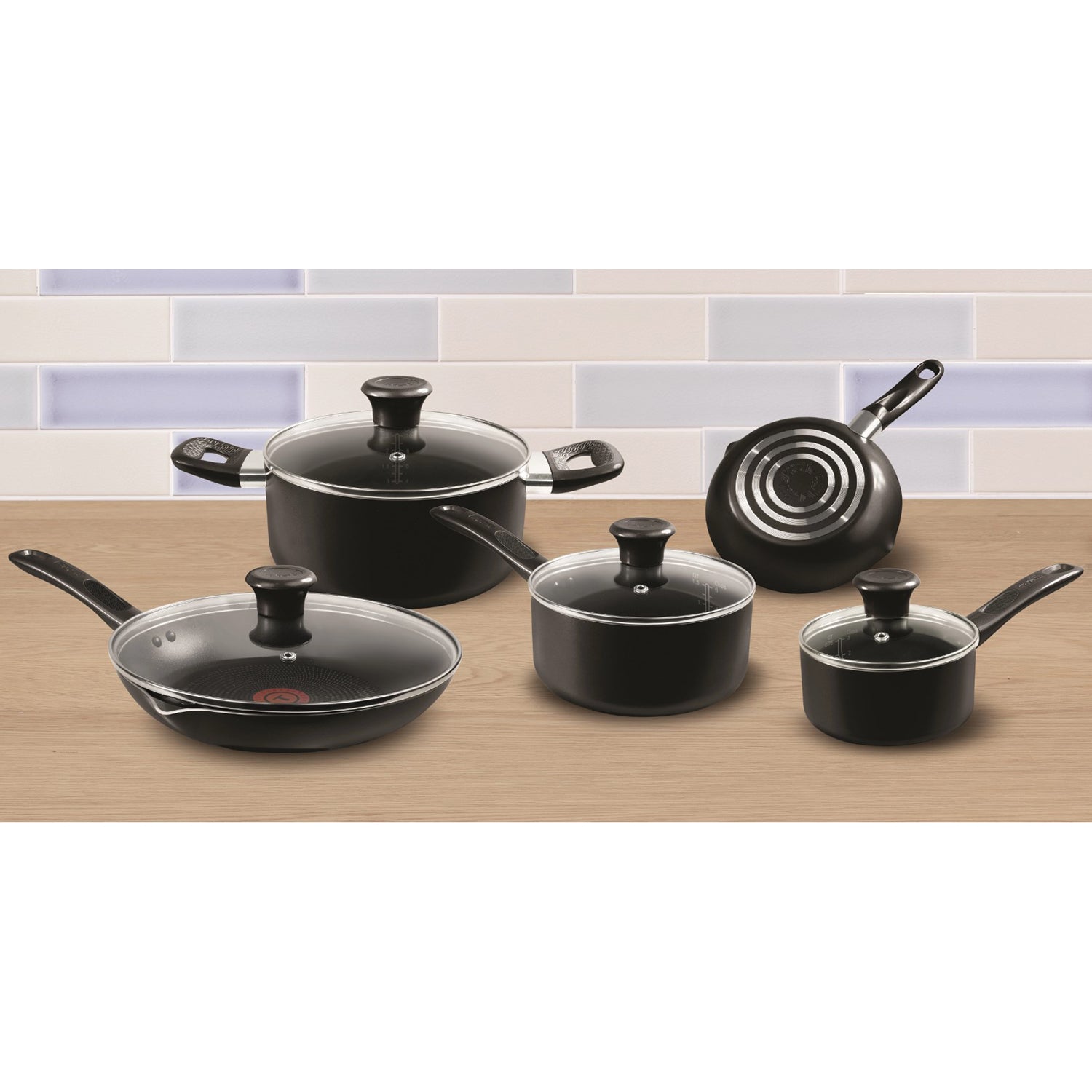 T-Fal - Ensemble de Batterie de Cuisine Excite 9 Morceaux, Surface Antiadhésive, Technologie Thermo-Spot - Simple Boutique