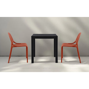 Table Bistro Carrée Summer, 28" de Largeur, Intérieur/Extérieur, Noir - Simple Boutique