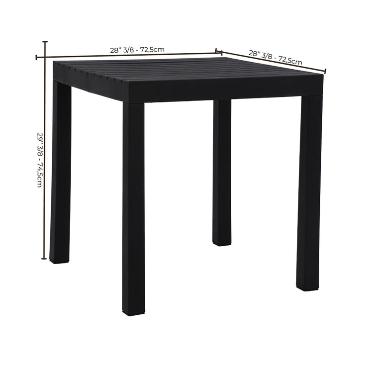 Table Bistro Carrée Summer, 28" de Largeur, Intérieur/Extérieur, Noir - Simple Boutique