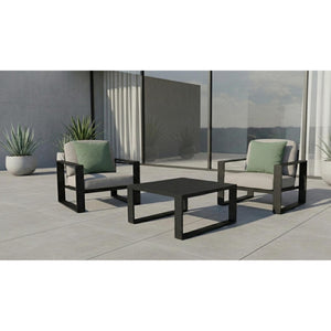 Table à café extérieure carrée Ireland 31.5" noire - Simple Boutique