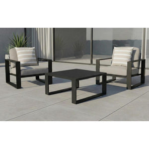 Table à café extérieure carrée Ireland 31.5" noire - Simple Boutique