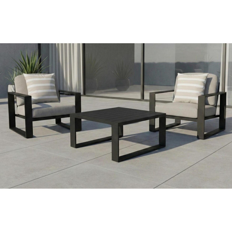 Table à café extérieure carrée Ireland 31.5" noire - Simple Boutique
