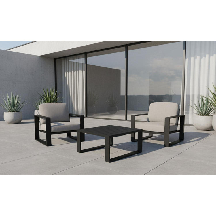 Table à café extérieure carrée Ireland 31.5" noire - Simple Boutique