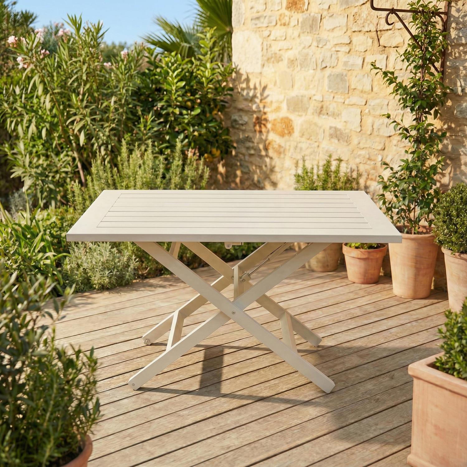 Table à café relevable Copenhagen 27" x 47" – Aluminium greige - Simple Boutique