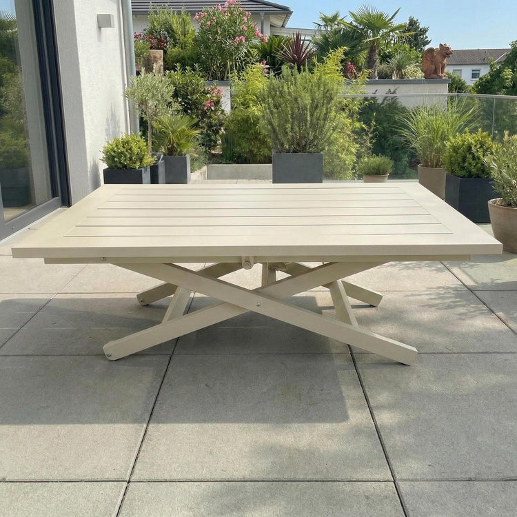 Table à café relevable Copenhagen 27" x 47" – Aluminium greige - Simple Boutique
