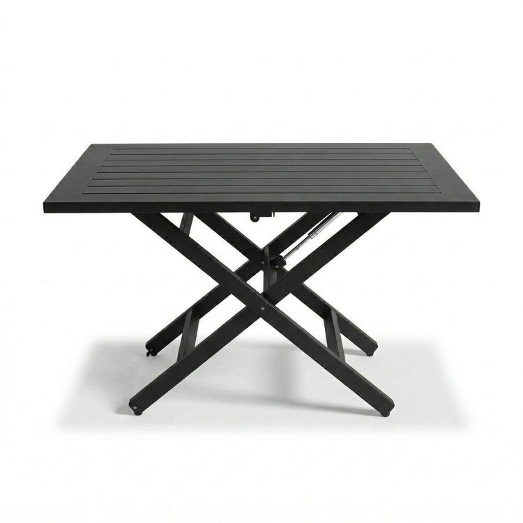 Table à café relevable Copenhagen 27" x 47" – Aluminium noir - Simple Boutique