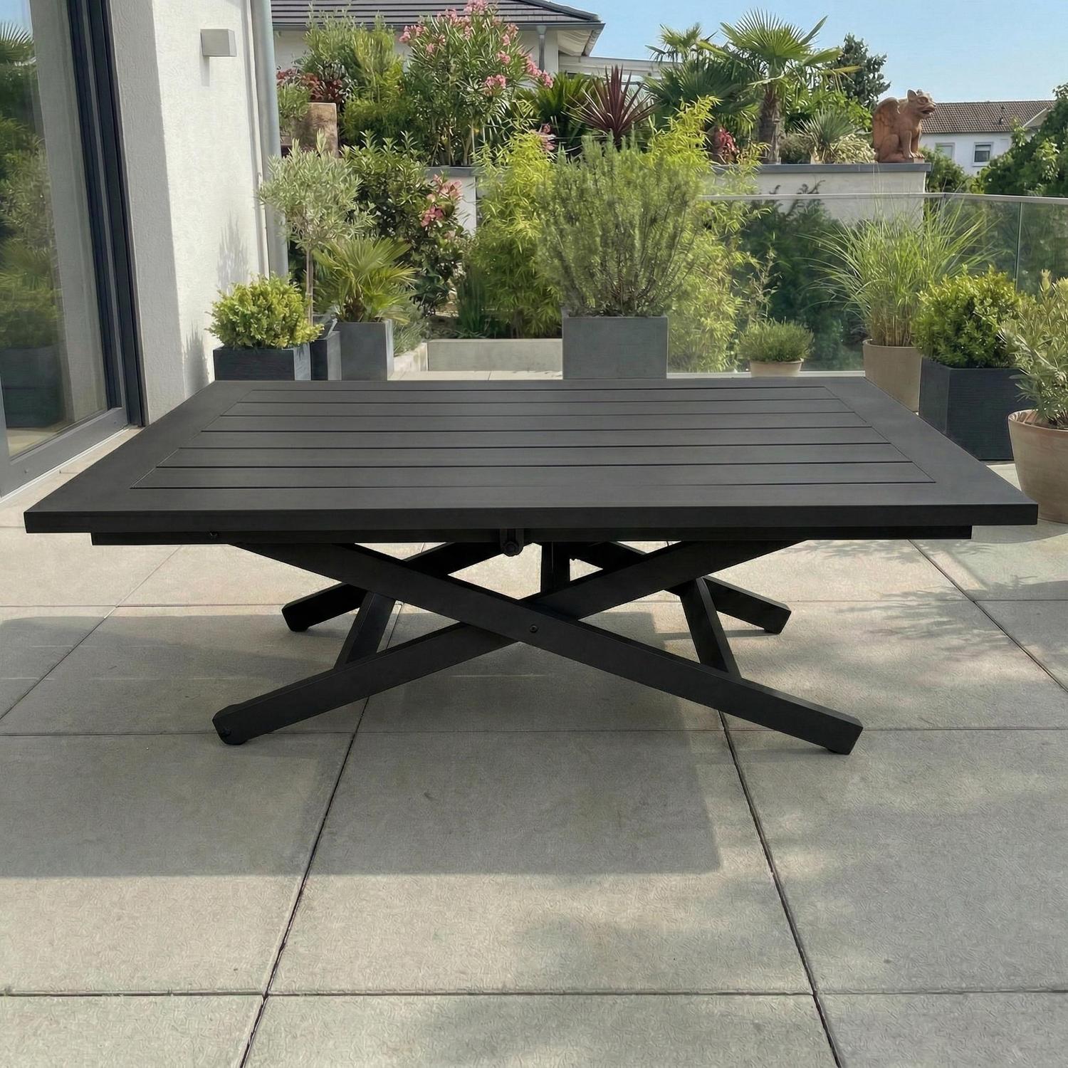 Table à café relevable Copenhagen 33" x 51" – Aluminium noir - Simple Boutique