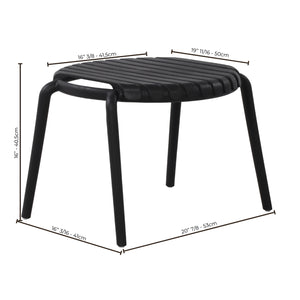 Table d'appoint Ronde Summer, 20" de Diamètre, Intérieur/Extérieur, Noir - Simple Boutique