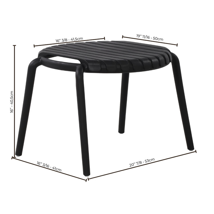 Table d'appoint Ronde Summer, 20" de Diamètre, Intérieur/Extérieur, Noir - Simple Boutique