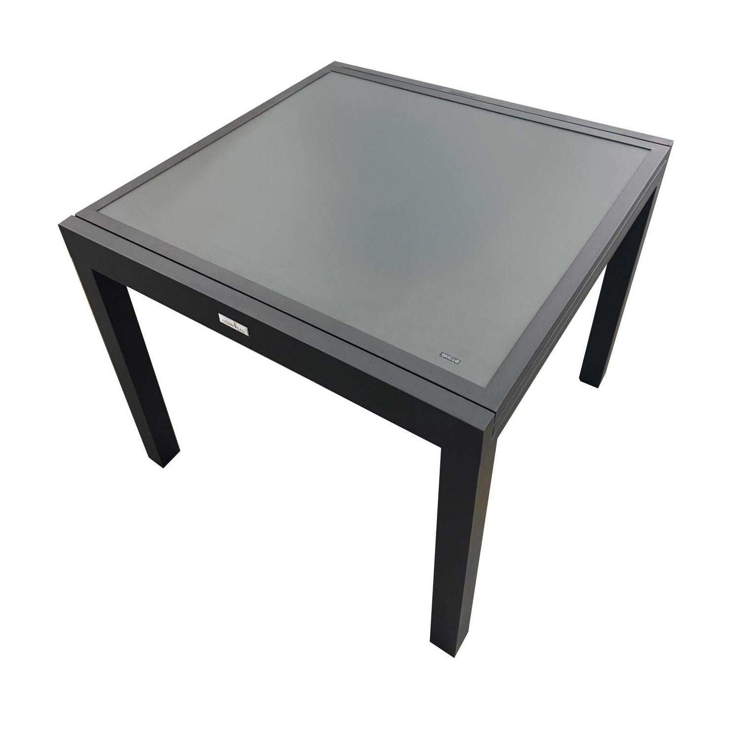 Table patio extensible Emma 35" à 70" – Aluminium noir 4 à 6 places - Simple Boutique