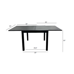 Table patio extensible Emma 35" à 70" – Aluminium noir 4 à 6 places - Simple Boutique