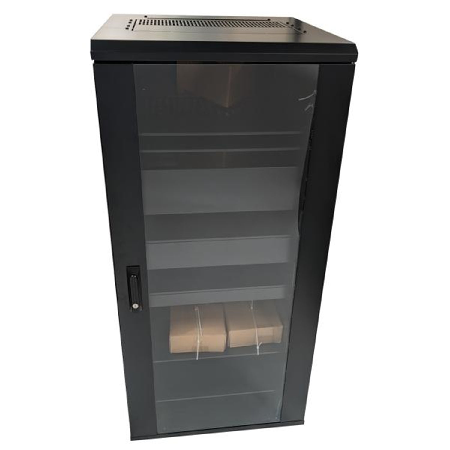 TechCraft - Armoire Audio Visuelle 36U, 23.6" de Profondeur, Porte avec Serrure, Assemblé, Noir - Simple Boutique
