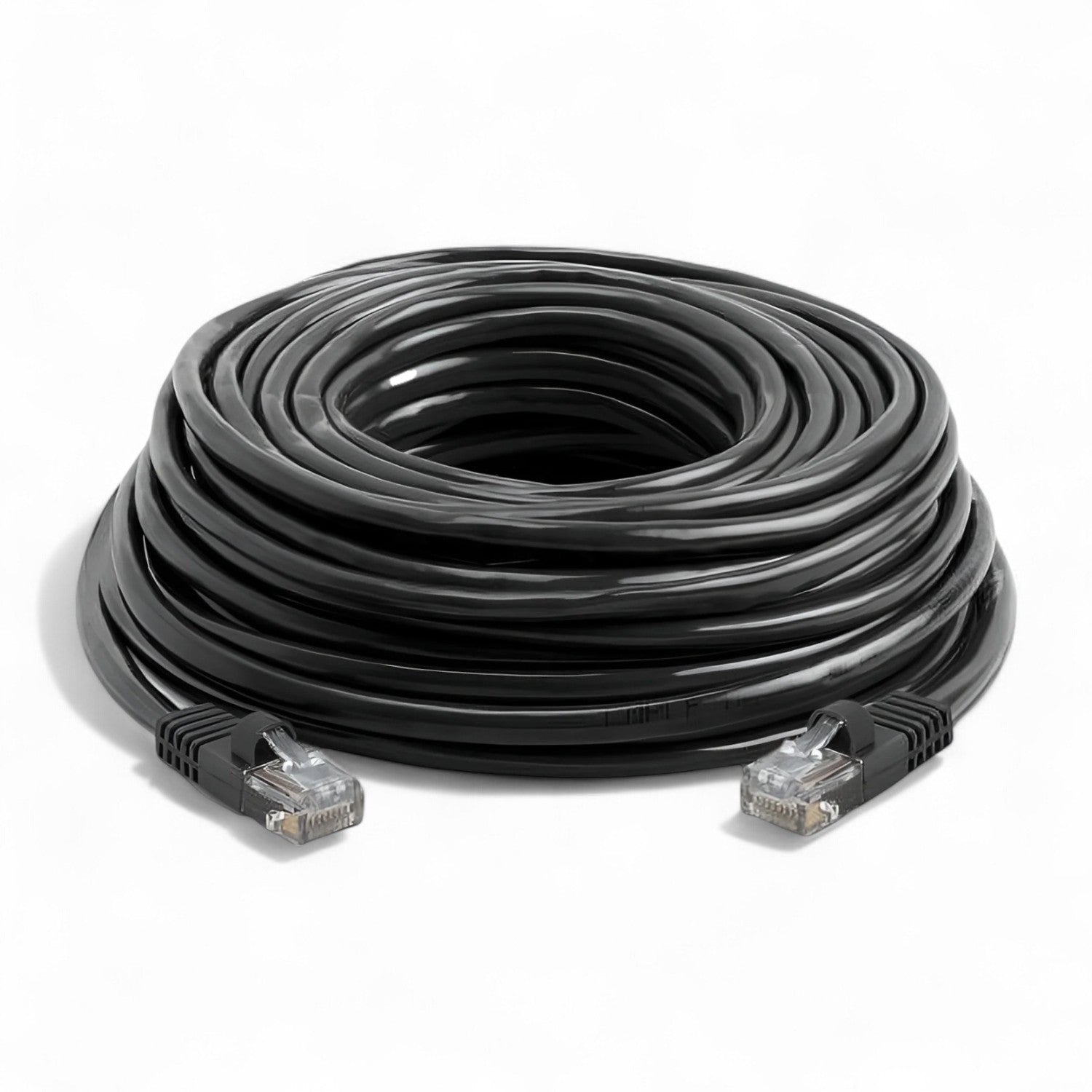 TechCraft Câble Réseau 50 pi Extérieur Ethernet Cat6 (550MHz), Résistant UV et Enterrement Direct, Noir - Simple Boutique
