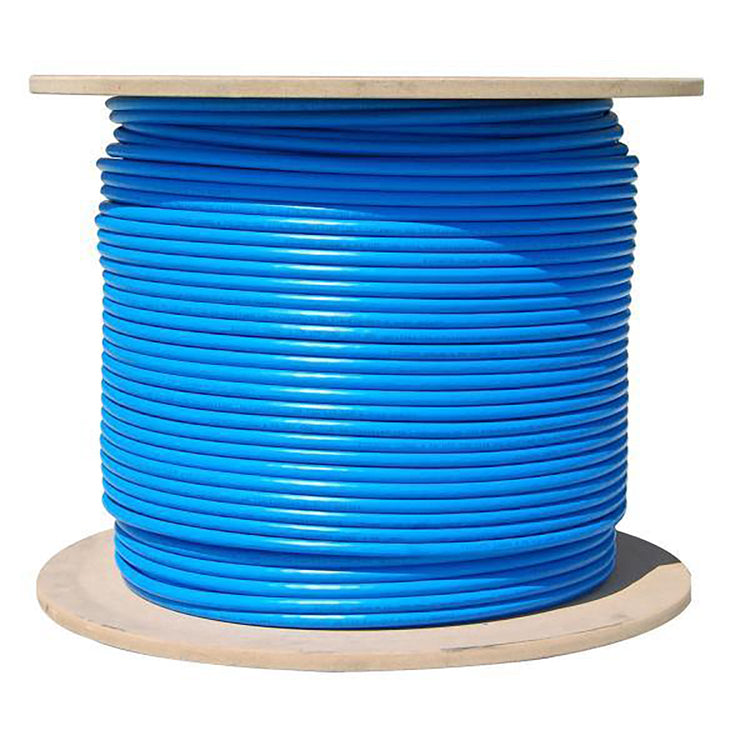 TechCraft - Câble Réseau Blindé Cat6a, S/FTP, Longueur de 1000 Pieds, CMR, Bleu - Simple Boutique