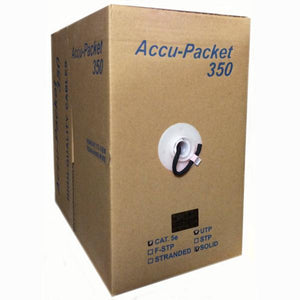 TechCraft Câble Réseau Cat5e UTP Solide 350 MHz, FT4/CMG, Noir, Bobine de 1000 pieds - Simple Boutique