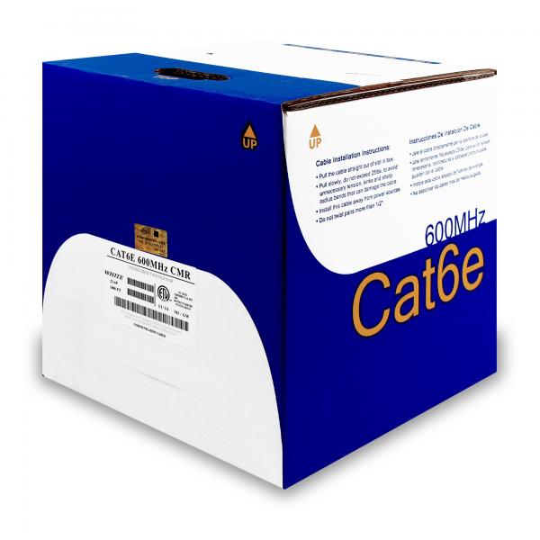 TechCraft Câble Réseau Cat6 UTP Solide 600 MHz avec Séparateur, FT6/CMP Plenum, Noir, Bobine de 1000 pieds - Simple Boutique