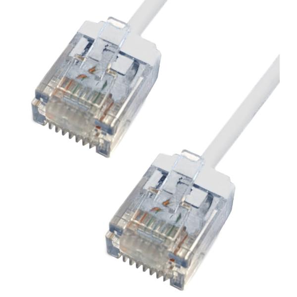 TechCraft Câble Réseau Ethernet CAT6a (10 Gbit/s) UTP Micro Mince de 6 pieds Blanc - Simple Boutique