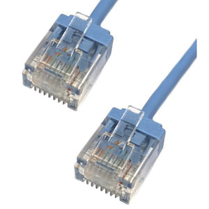 TechCraft Câble Réseau Ethernet CAT6a (10 Gbit/s) UTP Micro Mince de 7 pieds Bleu - Simple Boutique