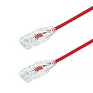 TechCraft Câble Réseau Ethernet CAT6a (10 Gbit/s) UTP Ultra Mince de 2 pieds Rouge - Simple Boutique