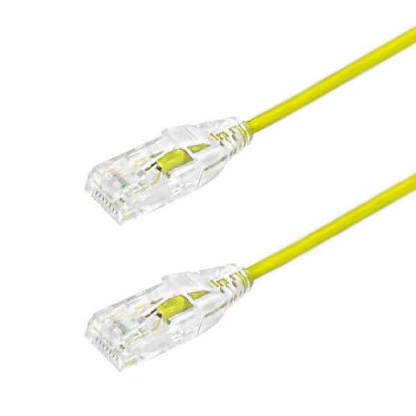 TechCraft Câble Réseau Ethernet CAT6a (10 Gbit/s) UTP Ultra Mince de 20 pieds Jaune - Simple Boutique