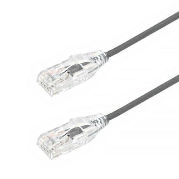 TechCraft Câble Réseau Ethernet CAT6a (10 Gbit/s) UTP Ultra Mince de 8 pieds Gris - Simple Boutique