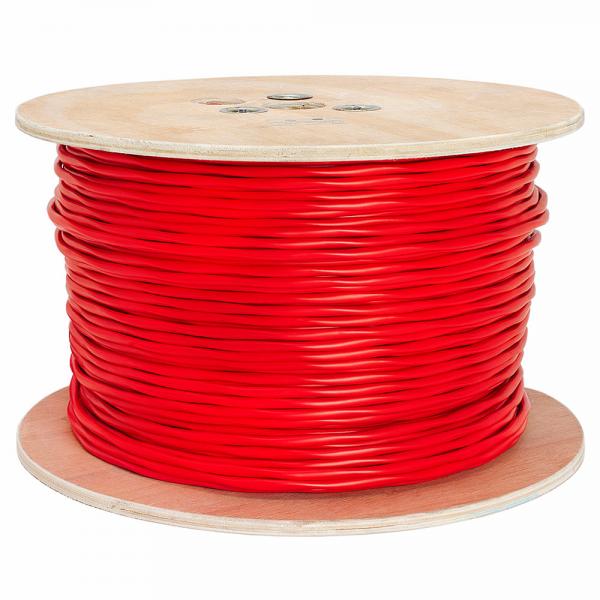 TechCraft Câble d'Alarme Incendie Blindé Solide 16 AWG 4 Conducteurs, FPLP/CMP, Rouge, Bobine de 1000 pieds - Simple Boutique