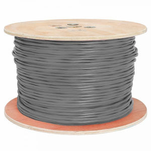 TechCraft Câble d'Alarme Incendie Toronné 16 AWG 2 Conducteurs, FPLR/CL3R, Gris, Bobine de 1000 pieds - Simple Boutique
