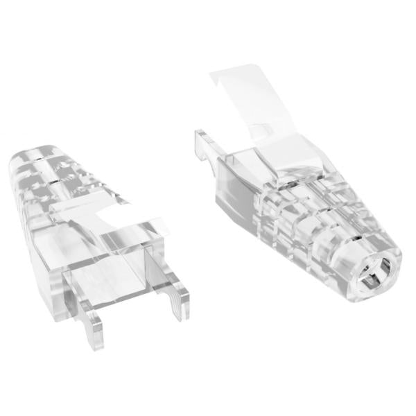 TechCraft Manchons Anti-Accrochage pour Connecteurs Cat6a Ultra Minces, Transparents, Sac de 50 - Simple Boutique