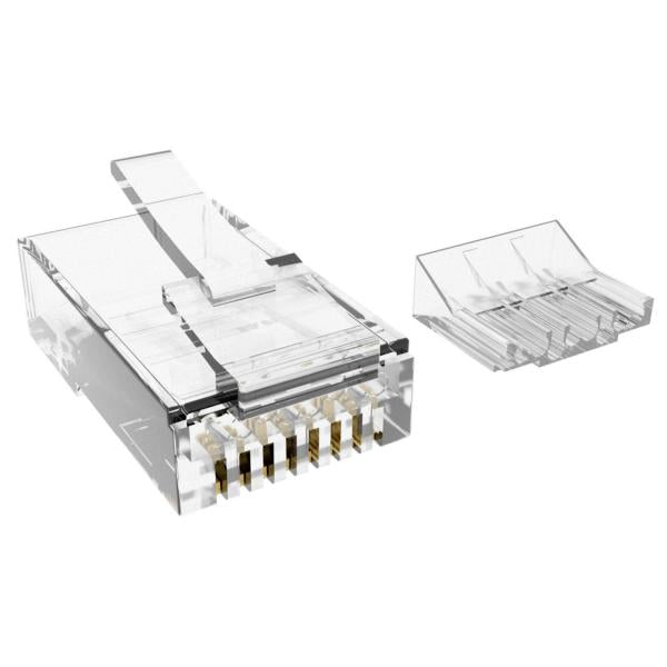TechCraft Mini Connecteurs RJ45 Cat6a avec Insert pour Câble Ultra Mince, Paquet de 100 - Simple Boutique