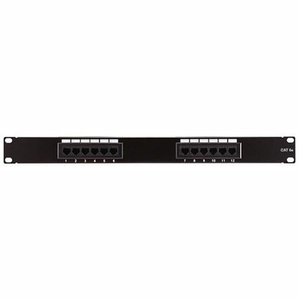 TechCraft Patch Panel Cat5e 12 ports 19 pouces 1U, Type 110, T568A ou T568B - Simple Boutique