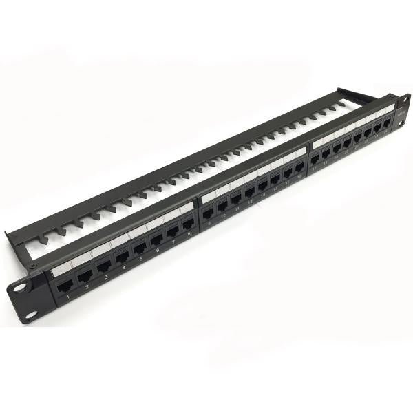 TechCraft Patch Panel Cat5e Traversant (Pass-Thru) 24 ports 19 pouces 1U, T568A ou T568B - Simple Boutique