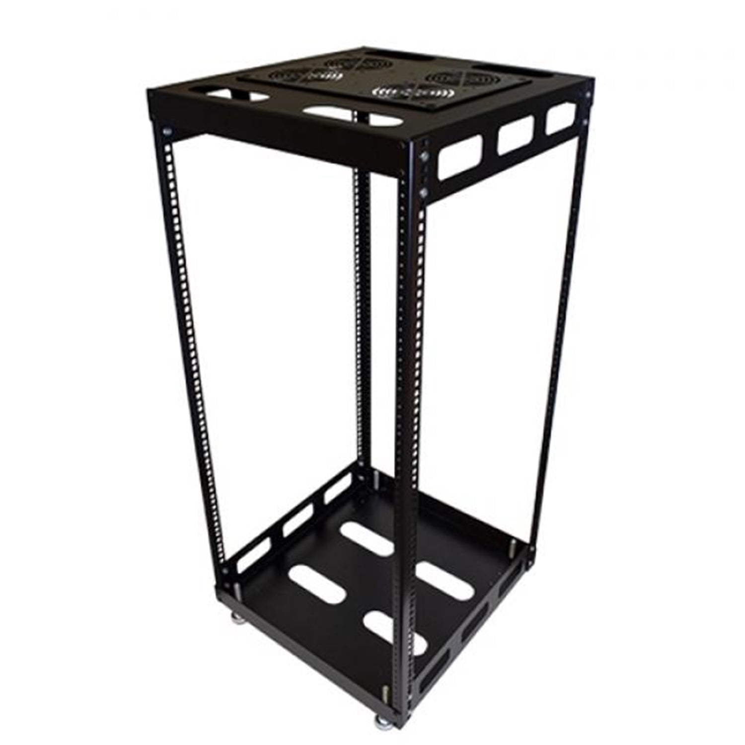 TechCraft - Rack Audio Visuelle à Cadre Ouvert 15U, Fabriqué en Acier Laminé à Froid, Noir - Simple Boutique