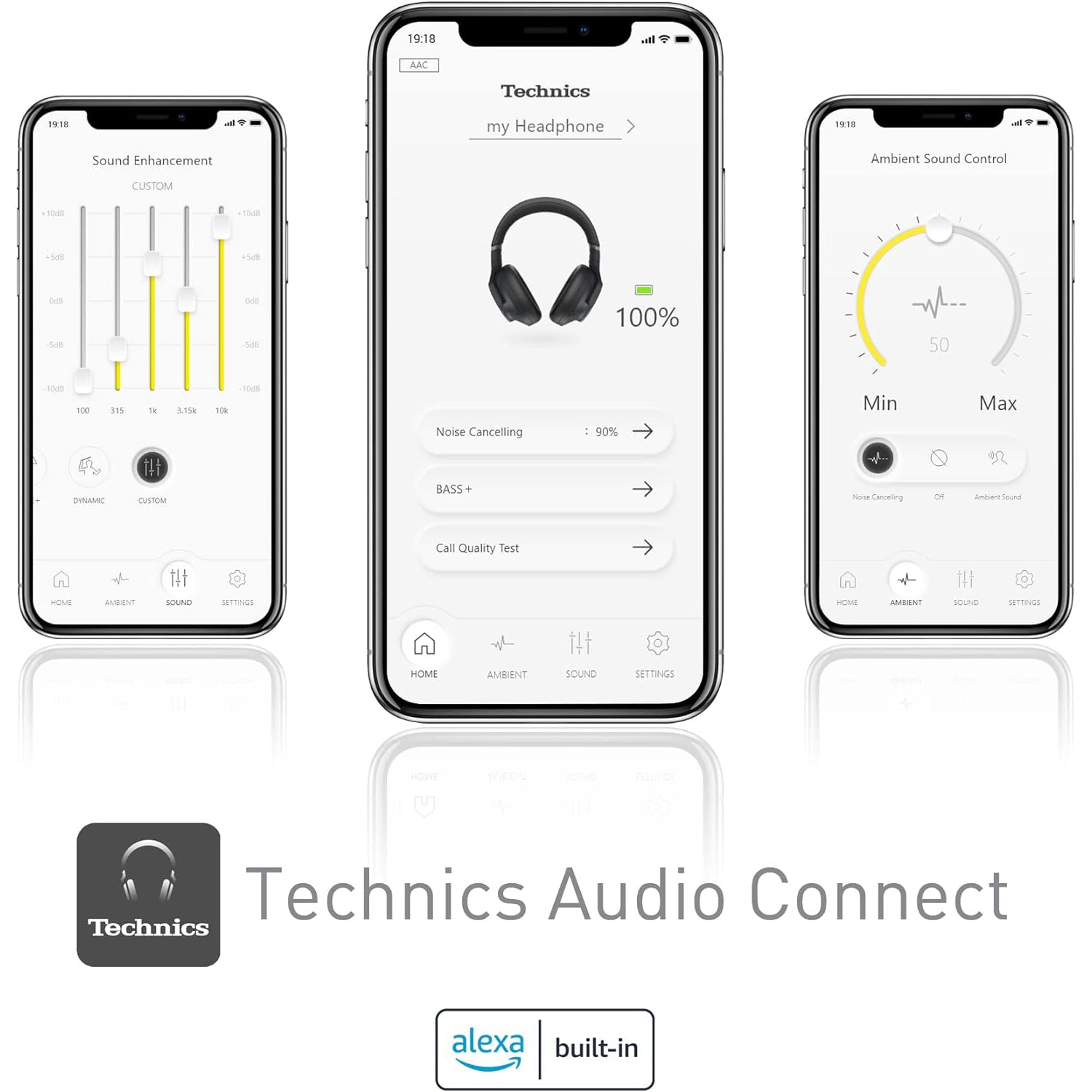 Technics - Écouteurs Bluetooth Sans-Fil avec Réduction du Bruit, Hi-Res, Télécommande et Microphone Intégrés, Noir - Simple Boutique