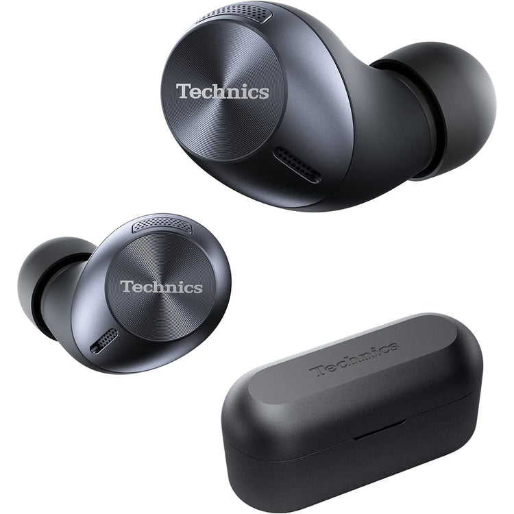 Technics - Écouteurs Intra-Auriculaires Sans-Fil Bluetooth avec Microphone et Boitier de Recharge, Noir - Simple Boutique