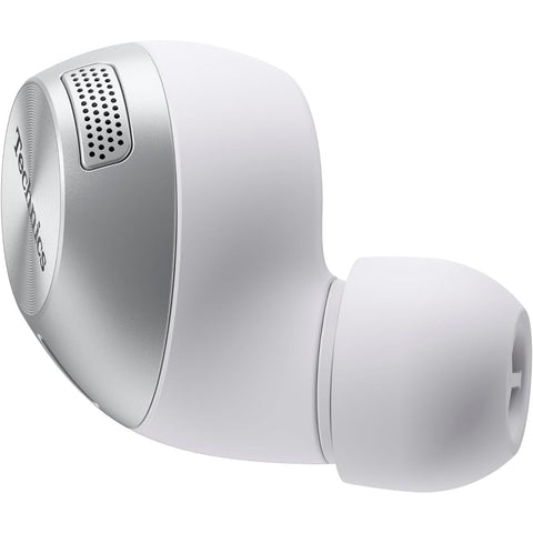 Technics - Écouteurs Intra-Auriculaires Sans-Fil Bluetooth avec Suppression du Bruit, Microphone et Boitier de Recharge, Argenté
