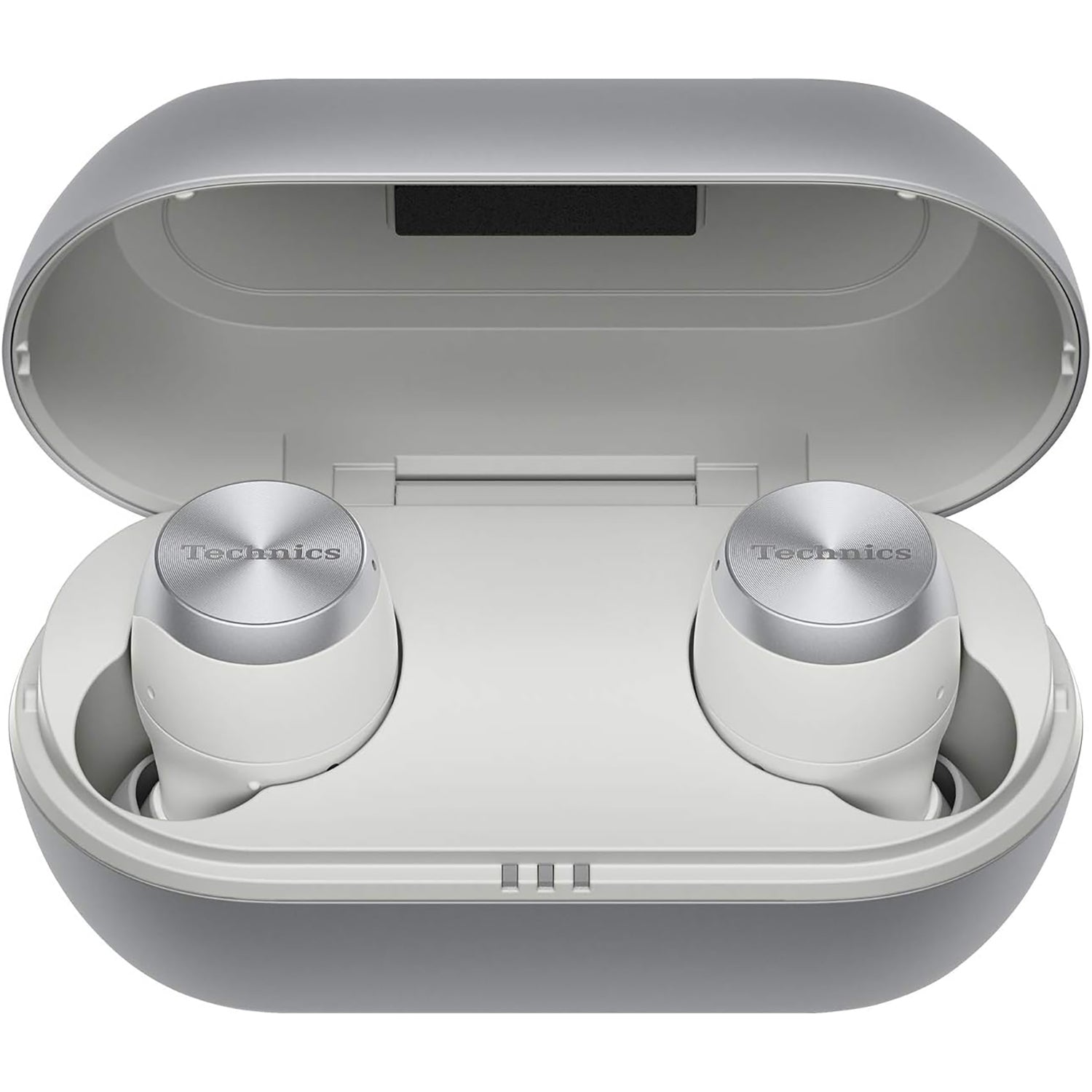 Technics - Écouteurs Intra-Auriculaires Sans-Fil Bluetooth avec Supression du Bruit, Microphone et Boitier de Recharge, Argenté - Simple Boutique