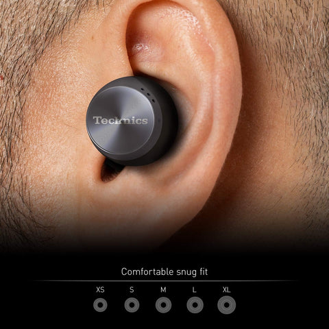 Technics - Écouteurs Intra-Auriculaires Sans-Fil Bluetooth avec Supression du Bruit, Microphone et Boitier de Recharge, Noir