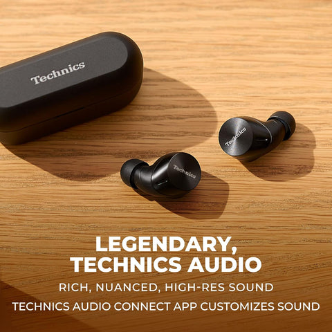 Technics - Écouteurs Intra-Auriculaires avec Supression du Bruit, Microphone et Boitier de Recharge, Noir