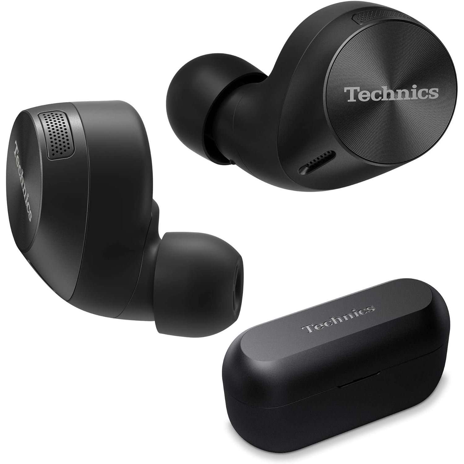 Technics - Écouteurs Intra-Auriculaires avec Supression du Bruit, Microphone et Boitier de Recharge, Noir - Simple Boutique