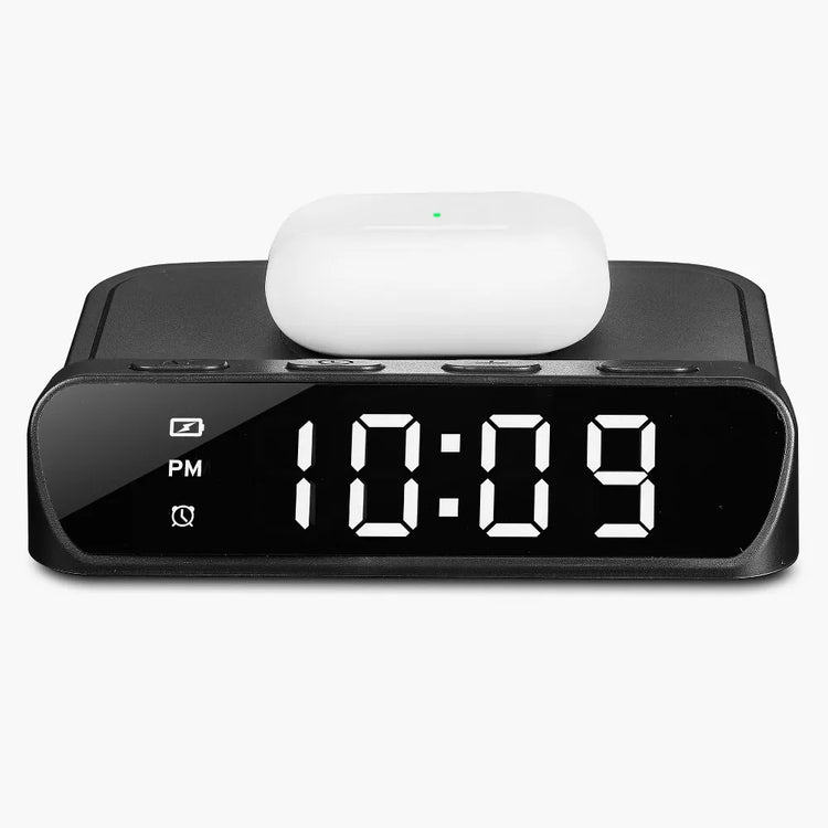 Timex Réveil-Matin avec Affichage LED, Chargement Sans Fil et Batteries de Secours, Noir - TW14B - Simple Boutique