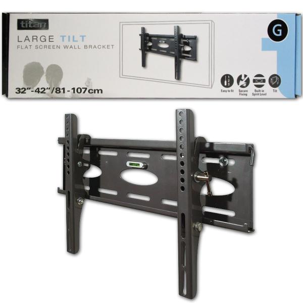 Titan Support Mural Inclinable pour Téléviseur de 32 à 42 po, jusqu'à 45 kg, Noir - 25656 - Simple Boutique