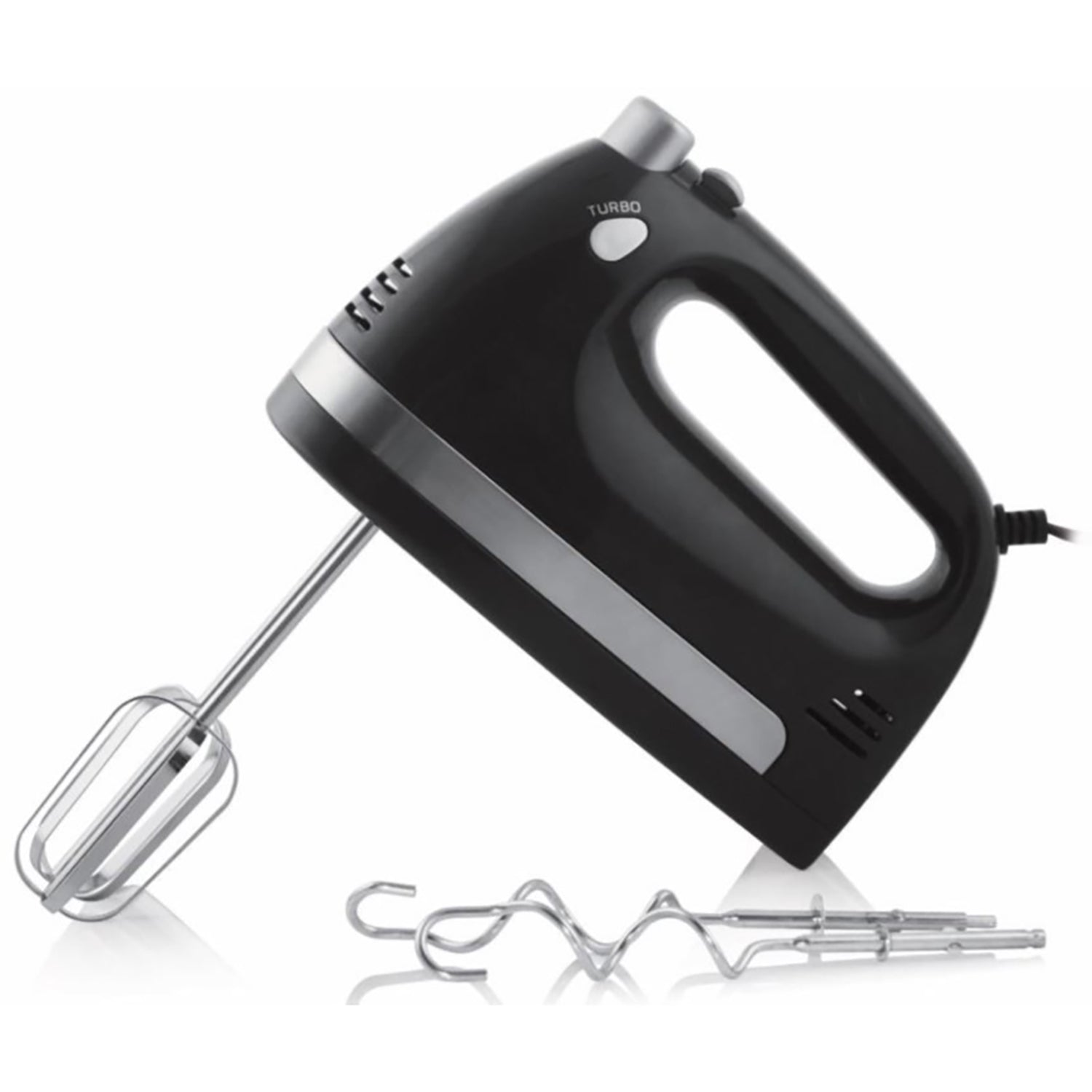 Toastess - Batteur à Main à 5 Vitesses, Fouets et Crochet Pétrisseurs Compris, 350 Watts, Noir - Simple Boutique