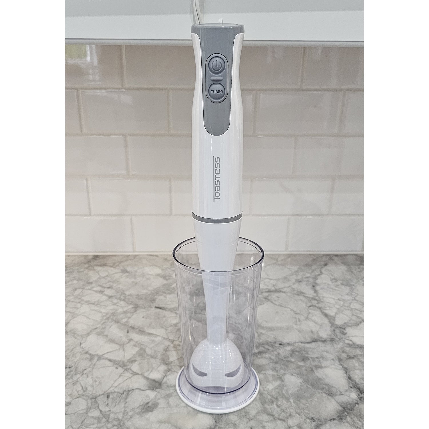 Toastess - Mélangeur à Main avec Tasse à Mesurer 700ml, 2 Vitesses, 260 Watts, Blanc - Simple Boutique