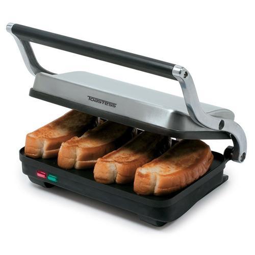 Toastess TSG710 - Grill Pour Sandwichs avec Plaque de Cuisson Antiadhésive, 1000 Watts, Acier Inoxydable - Simple Boutique