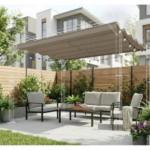 Toile pour Pergola San Luis, 10' x 12', Tissu en Polyester, Beige (Toile Seulement) - Simple Boutique