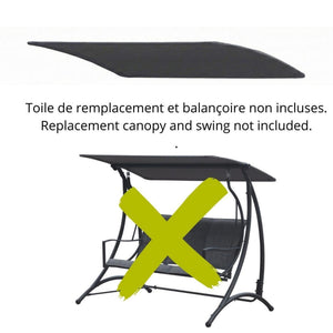Toit de remplacement pour Balançoire 3 Places - Compatible IL3007 IL3006, Gris - Simple Boutique